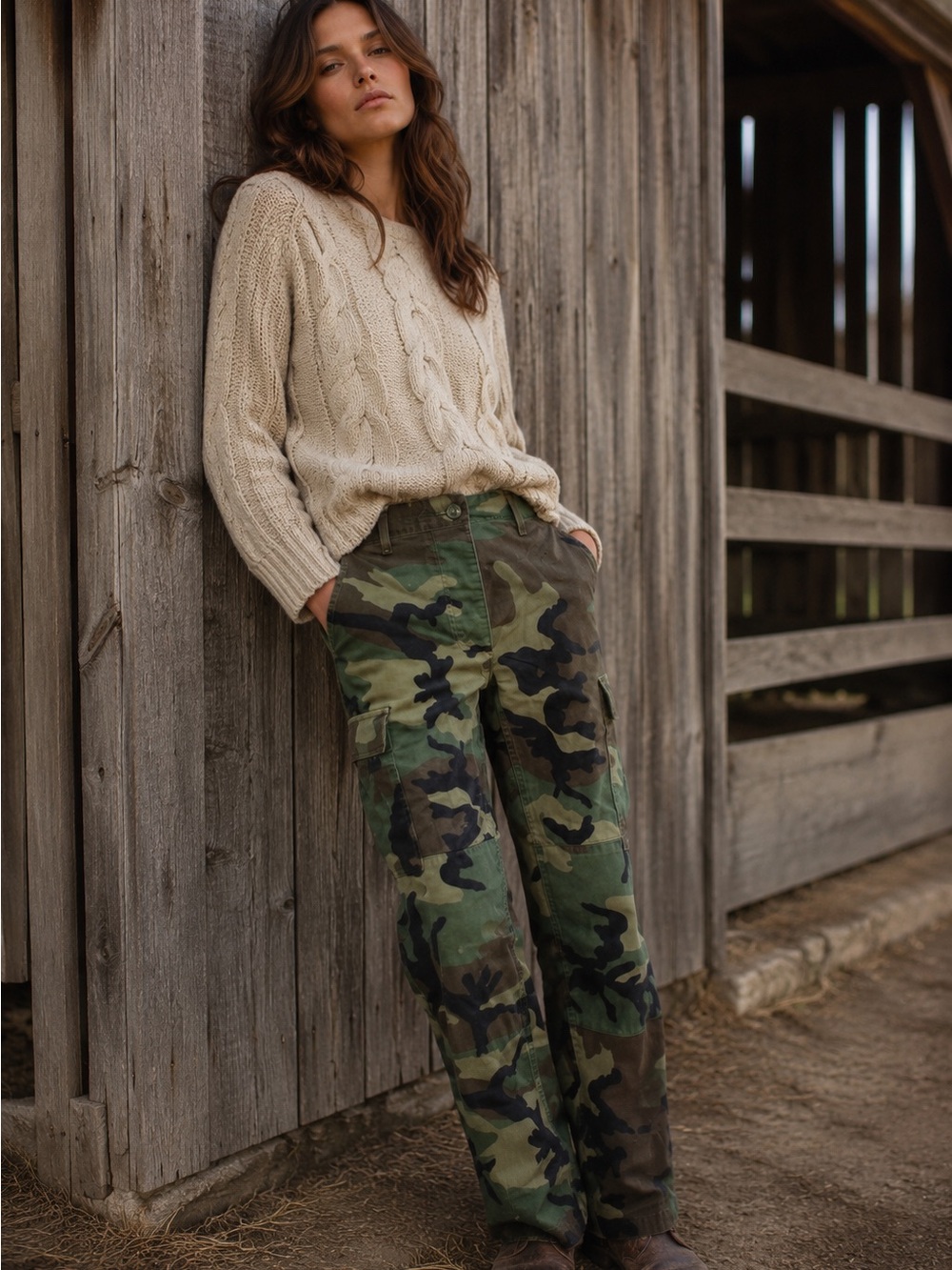 Unisex Vintage Military 1980’s Camouflage BDUs Cargo Army Utility Pants